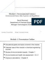 Module 1: Environmental Literacy:: Environmental Issues, Risk, Exposure, and Regulations