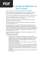 Teoría Del Aprendizaje Significativo de David Ausubel