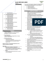 Signs and Symptoms of Substance Abuse: Outline