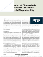 Integration of Photovoltaic Solar Power - The Quest Towards Dispatchability