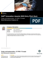 SAP Innovation Awards 2020 Entry Pitch Deck: Design and Implementation - EY IFRS 17 Cockpit