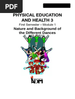 Physical Education and Health 3: Nature and Background of The Different Dances