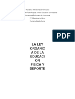 Análisis Sobre " La Ley Orgánica de La Educación Física y Deporte"