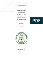 Labsheet No.1: Kashif Husaain Sp-18-Bschem-004