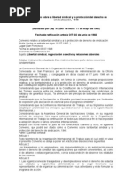 C87 Convenio Sobre La Libertad Sindical y La Protección Del Derecho de Sindicalización, 1948