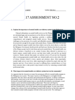 NCM 117 Assignment No.2: A. Explain The Importance of Mental Health Care Delivery System in The Philippines