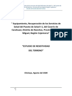 Medición Resistividad Del Terreno Del Centro de Salud Carahuasi