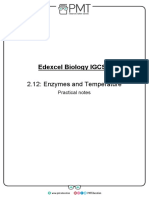 Edexcel Biology IGCSE: 2.12: Enzymes and Temperature