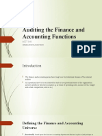 Auditing The Finance and Accounting Functions