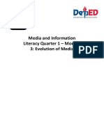 Media and Information Literacy Quarter 1 - Module 3: Evolution of Media