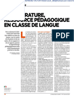 Article La Littérature en Classe de FLE