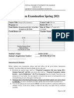 Financial Econometrics - Answer-Booklet 2021