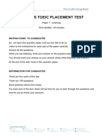 TOEIC Listening Placement Test