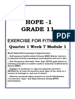 Hope - 1 Grade 11: Exercise For Fitness