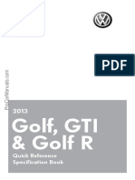 Golf GTI Golf R 2013 Specification Book