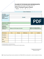 Bangladesh College of Physicians and Surgeons (BCPS) FCPS-II Training Progress Report