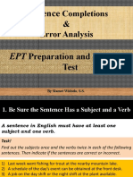 Sentence: Completions & Error Analysis