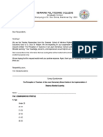 Survey-Questionnaire On Teachers Perception Re Distance Blended Learning