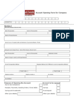 Account Opening Form For Company: Section I