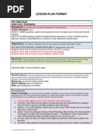 Lesson Plan Format: Standards