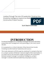 Looking Through The Lens of Leadership: Studying How Emotional Intelligence Aspects Are Related With Construction Project Success