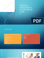 Clinical Negligence - Standard of Care