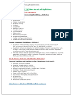 SSC JE Mechanical Syllabus