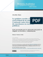 Grunfeld Palabra Escrita y Palabra Oral Al Final de Sala de 5 Tesis