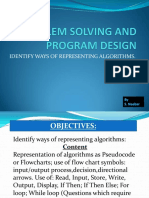 Identify Ways of Representing Algorithms