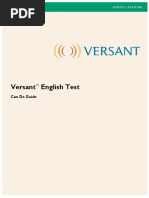 Versant English Test: Can Do Guide