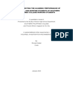 Factors Affecting The Academic Performance of Grade Xi TVL and Maritine Students of Southern Philippines College Working Students