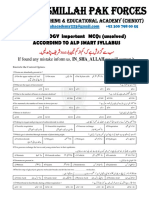 10th BIO ALP MCQs Unolved