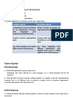 Foundation of Group Behaviour