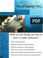 Presentation On,: "Water Pollution"