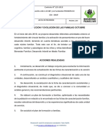 Informe de Accion y Evolución de Las Familias