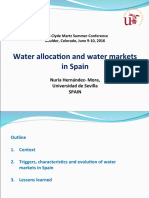 Water Allocation and Water Markets in Spain: Nuria Hernández-Mora, Universidad de Sevilla Spain