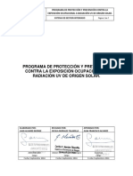 Programa de Protección y Prevención Contra La Exposición Ocupacional A Radiación Uv de Origen Solar