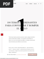 100 Temas Interesantes para Conversar y Romper El Hielo