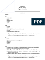 Biology 9 Icse Sample Paper 6 Solution