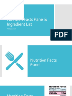 Nutrition Facts Panel and Ingredient List Presentation