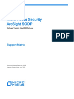 Micro Focus Security Arcsight Sodp: Support Matrix