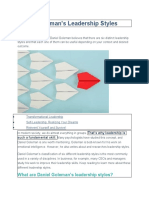 Daniel Goleman Styles of Leadership