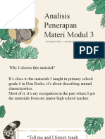 Analisis Penerapan Materi Modul 3: Descriptive Text 1: Describing Animals