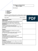 Critical Analysis Chart