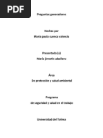 Preguntas Generadores Proteccion y Salud Ambiental