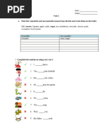 Test 2 1. Find The Countable and Uncountable Nouns From The List and Write Them in The Table