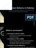 Curriculum Reforms in Pakistan