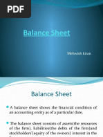 Balance Sheet: Mehwish Kiran