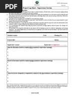 Project Log Sheet - Supervisory Session