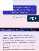 Business Decision Making II Inference About Means and Proportions With Two Populations